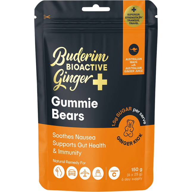 Buderim Ginger BioActive+ Gummie Bears 150g