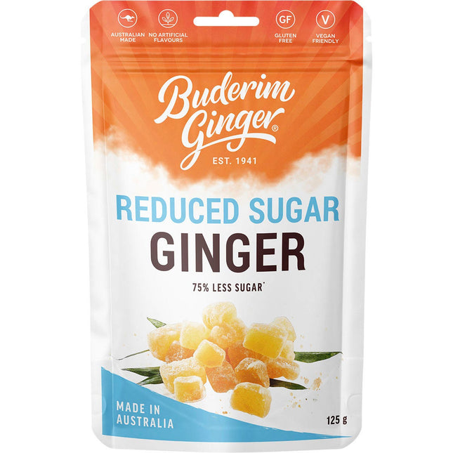 Buderim Ginger - Reduced Sugar Ginger 75% Less Sugar - 125g