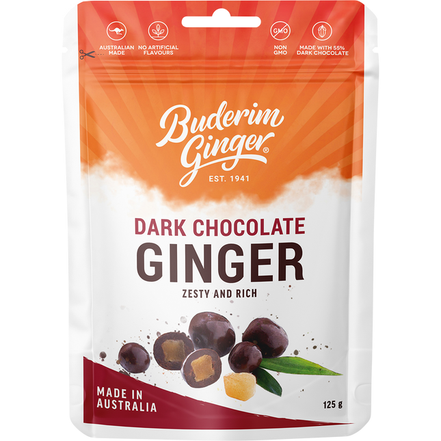 Buderim Ginger Dark Chocolate Ginger 125g