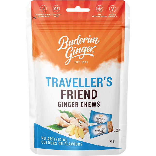 Buderim Ginger - Traveller's Friend Ginger Chews - 50g