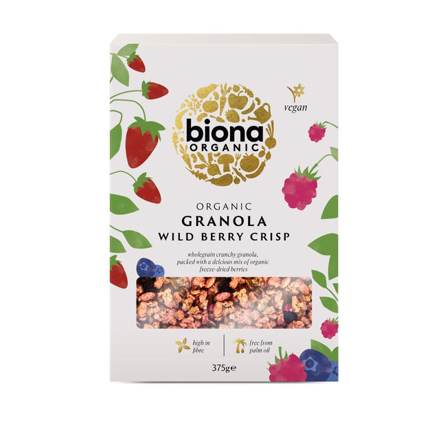 BIONA ORGANIC WILD BERRY CRISP GRANOLA 375G