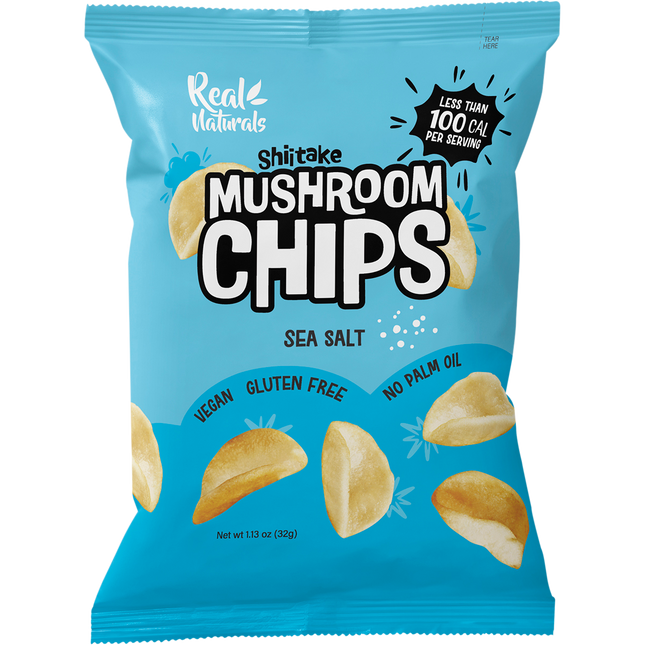 Real Naturals Shiitake Mushroom Chips Sea Salt 12 x 32g