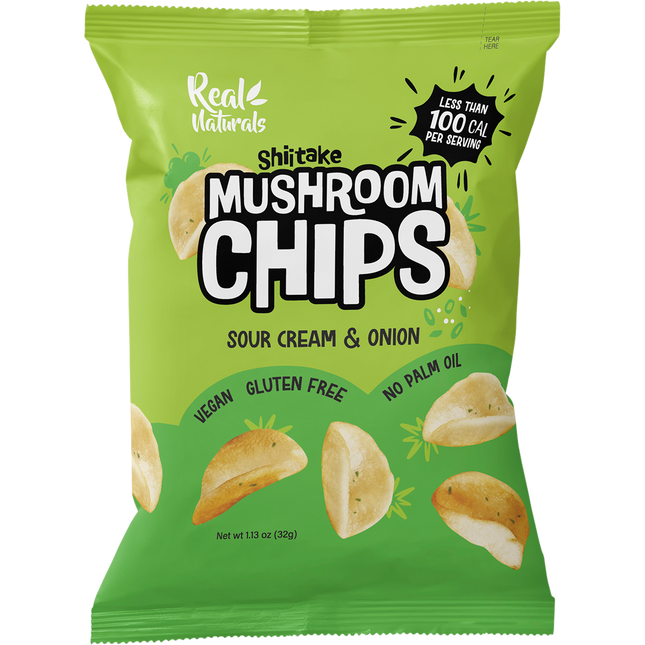 Real Naturals Shiitake Mushroom Chips Sour Cream & Onion 12x32g
