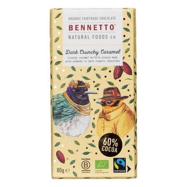 Bennetto Organic Dark Crunchy Caramel 12 x 80g