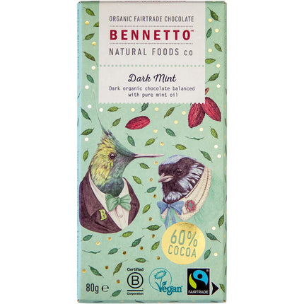Bennetto - Organic Dark Chocolate Dark Mint - 12x80g