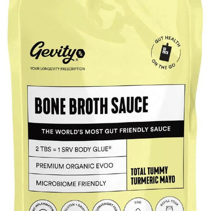 GEVITY RX BONE BROTH SAUCE TOTAL TUMMY TURMERIC MAYO GO PACK 375ML