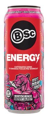 BSC ENERGY SUGAR FREE BERRY BURST 12X500ML CANS