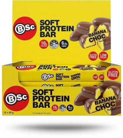BSC SOFT PROTEIN BARS BANANA CHOC G/F 12X55G
