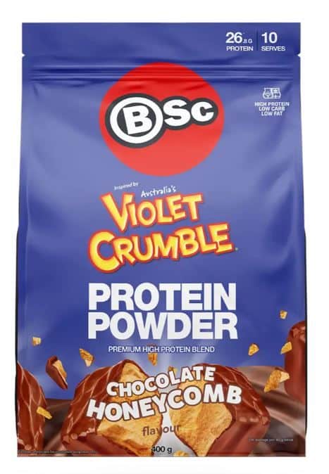 BSC X VIOLET CRUMBLE PROTEIN POWDER CHOCOLATE HONEYCOMB 400G