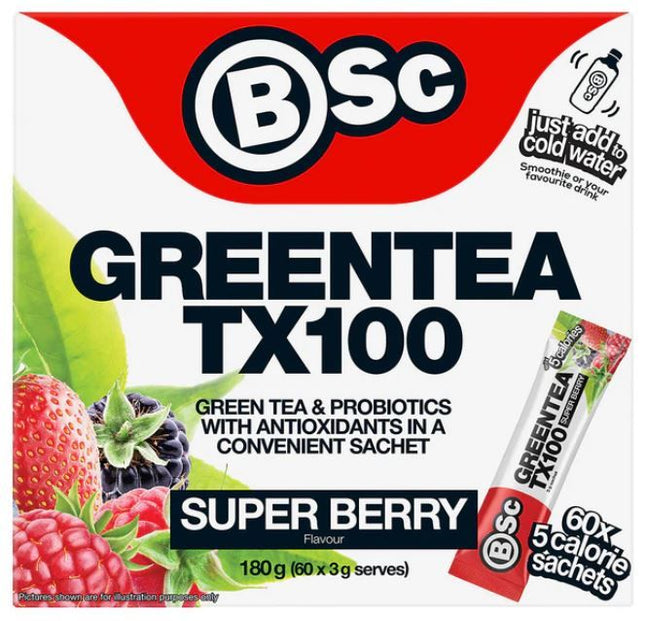 BSC GREEN TEA TX100 SUPERBERRY 60X3G SERVE PACK