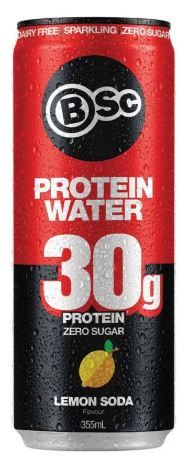 BSC PROTEIN WATER LEMON SODA 12X355ML CANS