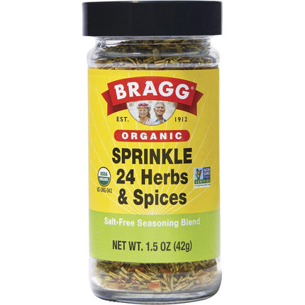 BRAGG Seasoning Organic Sprinkle 24 Herb & Spices Salt-free 42g | Cooking Salt