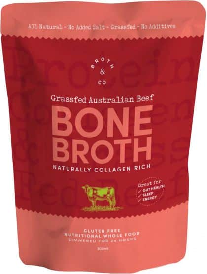 BROTH & CO AUSTRALIAN GRASS FED BEEF BONE BROTH G/F 300ML POUCH
