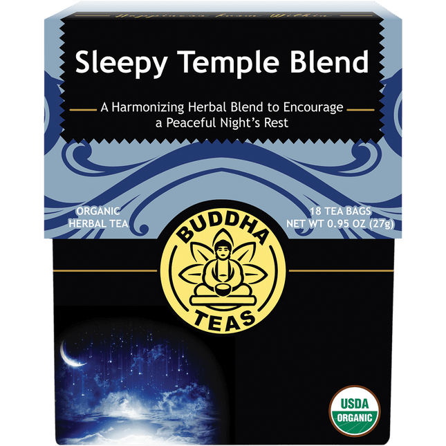 Buddha Teas Organic Herbal Tea Bags Sleepy Temple Blend 18pk