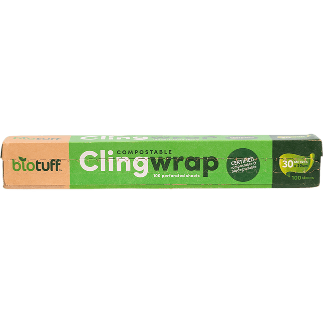 Biotuff Compostable Cling Wrap Sheets 30m
