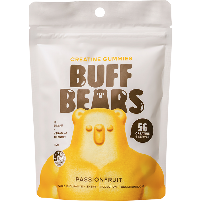 Buff Bears Creatine Gummies Passionfruit 8x80g