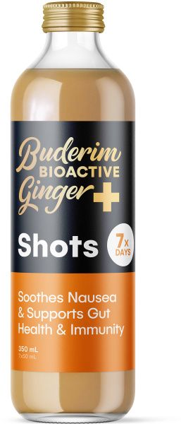 BUDERIM GINGER+ BIOACTIVE GINGER PLUS MULTI SHOTS G/F 8X350ML