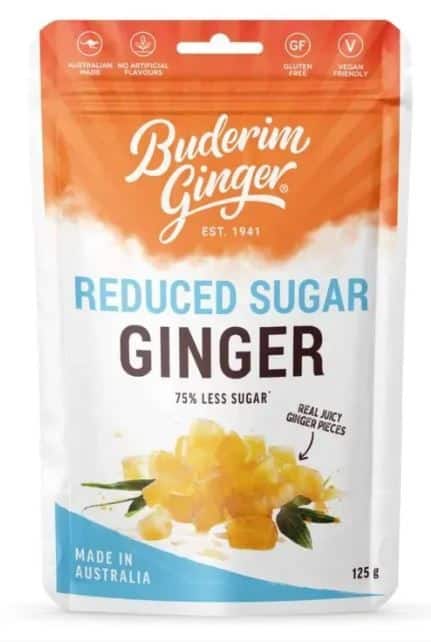 BUDERIM GINGER GINGER REDUCED SUGAR 125G