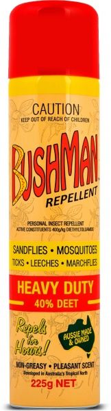 BUSHMAN REPELLENT HEAVY DUTY 40% DEET AEROSOL 225G
