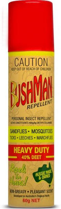 BUSHMAN REPELLENT HEAVY DUTY 40% DEET AEROSOL 60G