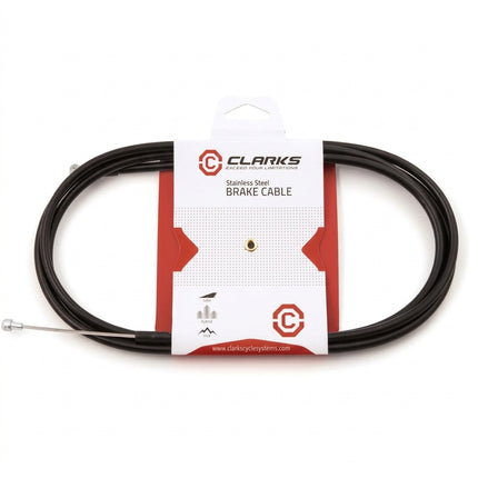 Clarks BRAKE CABLE - Universal INNER & OUTER, Stainless Steel 2000mm cable, BLACK 2P 5mm 2100mm housing