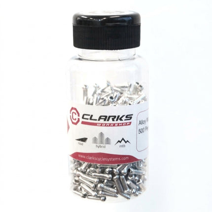 Clarks Cable Ends, Silver Wire End Covers, pot 500, for brake and gear wire 2.2mm