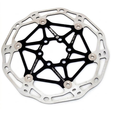 DISC ROTOR - Light weight high performance floating rotor, CLARKS, STAINLESS STEEL 203mm, BLACK ED finish, 133g