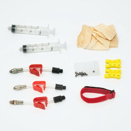 Clarks Bleed Kit - AVID compatible incs Turn-Lock Syringes X 2, Bleed Adapters with lock out feature X 3, Velcro Tie X 1, Pair Latex Gloves X 1,...