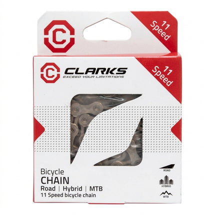 CHAIN - 11 Speed - CLARKS - SILVER - Self Lubricating - w/Connect Link