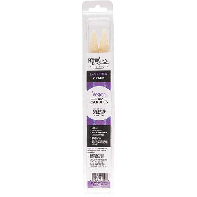 HARMONY'S EAR CANDLES Vegan Ear Candles Lavender Scented 2pk | Home Fragrance
