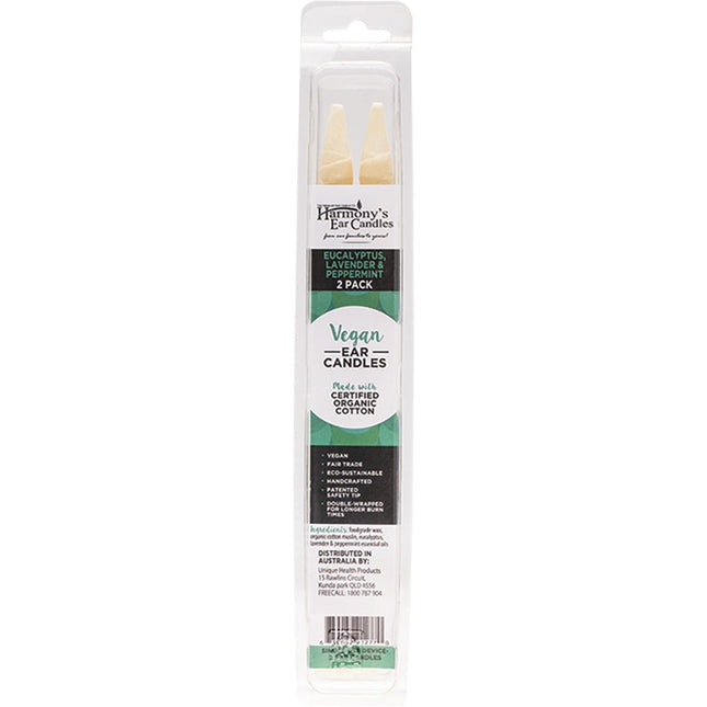 HARMONY'S EAR CANDLES Vegan Ear Candles Eucalyptus Scented 2pk | Home Fragrance