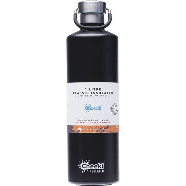 Cheeki - Stainless Steel Bottle Insulated Matte Black - 1L