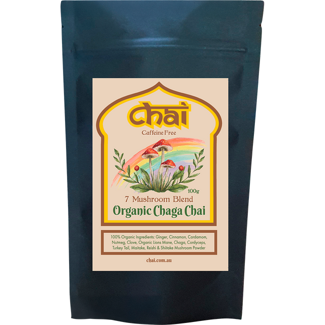 Chai Tea Organic Chaga Chai 7 Mushroom Blend 100g