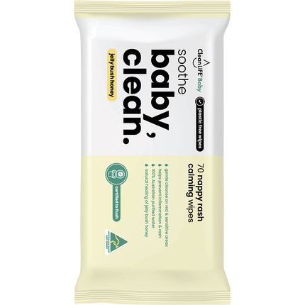 CleanLIFE Baby Clean Soothe Flushable Plastic Free Wipes 70pk