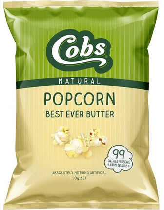 COBS NATURAL POPCORN BEST EVER BUTTER G/F 12X90G