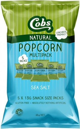 COBS NATURAL POPCORN MULTIPACK SEA SALT G/F (5PK) 10X65G