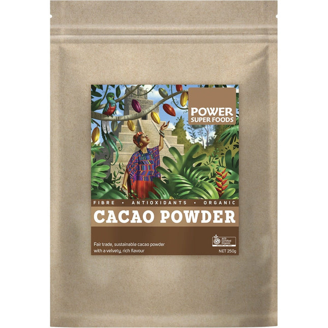 Power Super Foods - Cacao Powder Kraft Bag Certified Organic