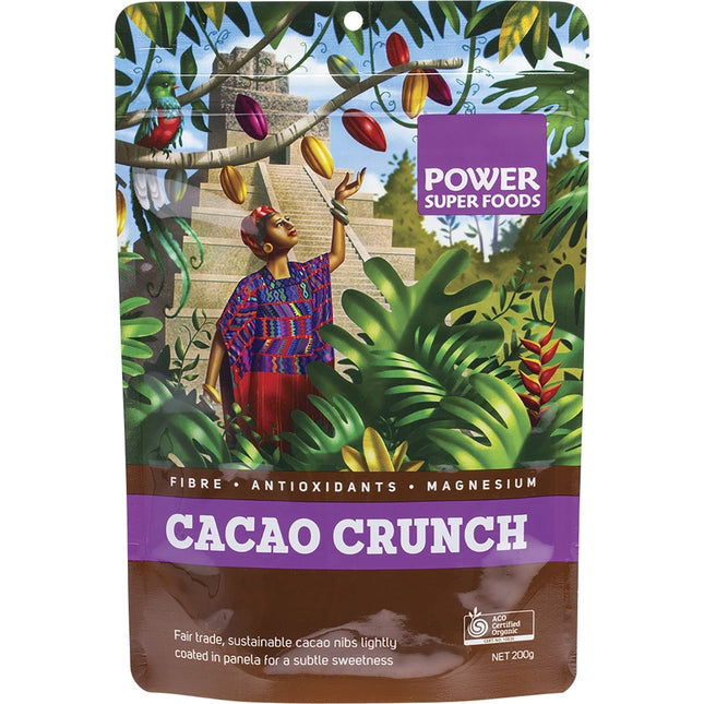 Power Super Foods - Cacao Crunch Nibs Raw Certified Organic  - 200g