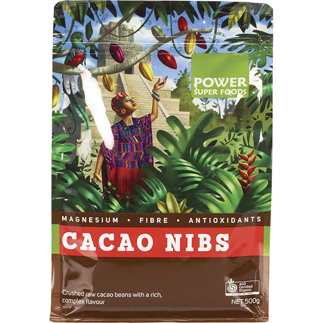 Power Super Foods - Cacao Nibs Raw Certified Organic