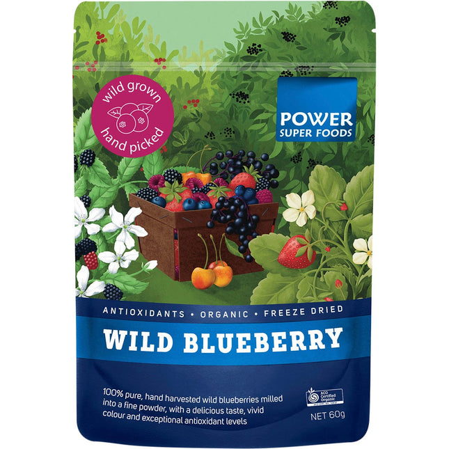 Power Super Foods - Wild Blueberry Powder Certified Organic  - 60g