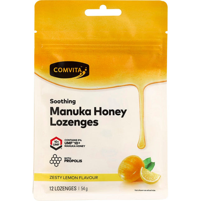 COMVITA Manuka Honey Lozenges Zesty Lemon 12x4.5g | Nuts & Seeds