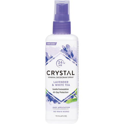 CRYSTAL Deodorant Spray Lavender & White Tea 118ml | Personal Wipe