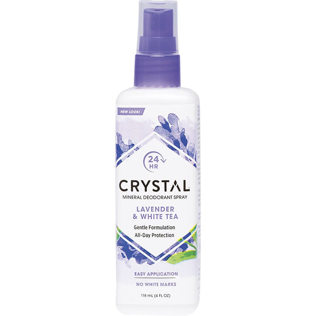 CRYSTAL Deodorant Spray Lavender & White Tea 118ml | Personal Wipe