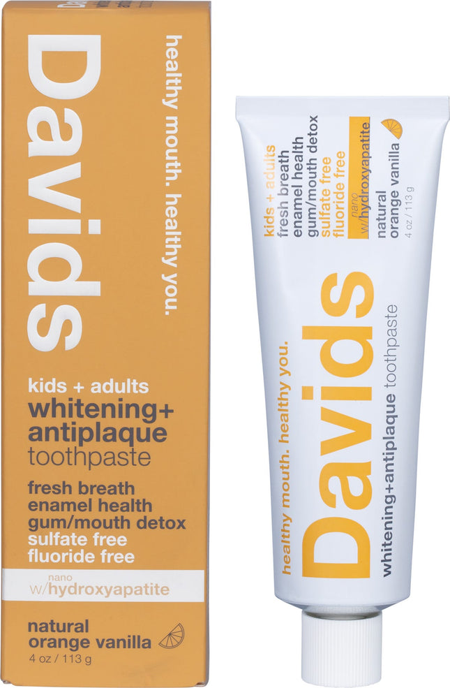 Davids Hydroxi Toothpaste  - Whitening + Antiplaque Orange + Vanilla - 113g
