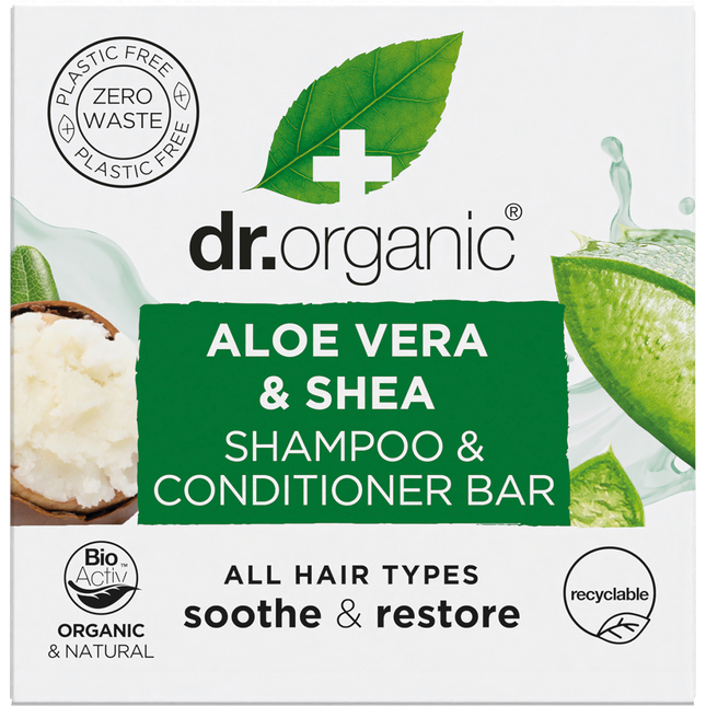 Dr. Organic Shampoo & Conditioner Bar Aloe Vera & Shea 75g