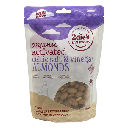 2die4 Live Foods - Organic Activated Celtic Salt & Vinegar Almonds