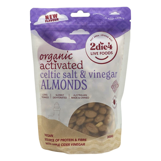 2die4 Live Foods - Organic Activated Celtic Salt & Vinegar Almonds