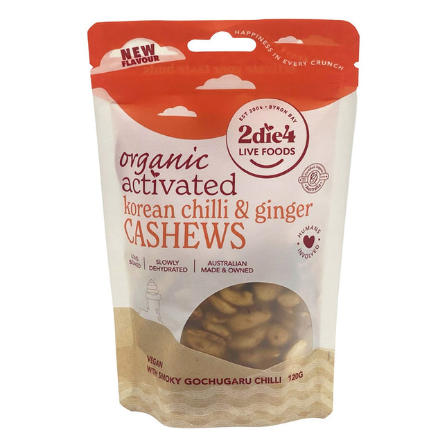 2die4 Live Foods - Organic Activated Korean Chilli & Ginger Cashews