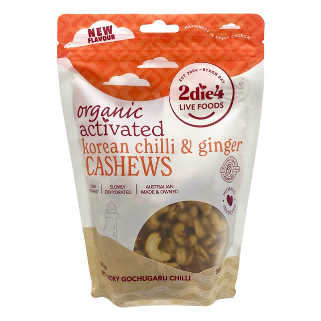 2die4 Live Foods - Organic Activated Korean Chilli & Ginger Cashews