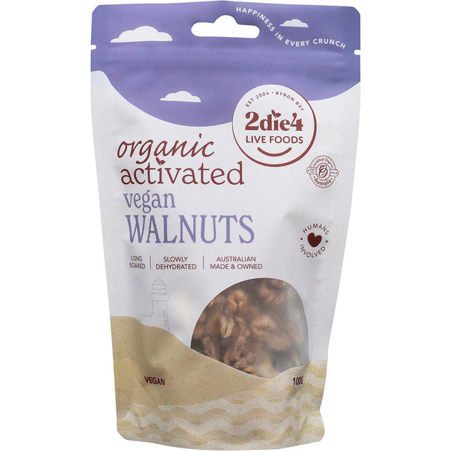 2die4 Live Foods - Organic Activated Walnuts Vegan - 100g